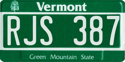 VT license plate RJS387