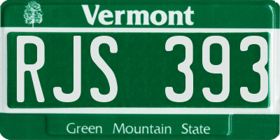 VT license plate RJS393