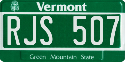 VT license plate RJS507