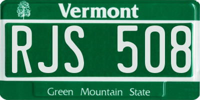 VT license plate RJS508