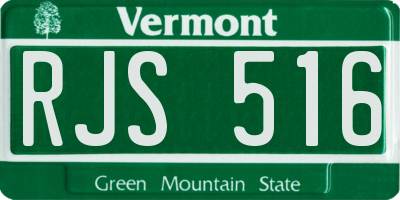 VT license plate RJS516