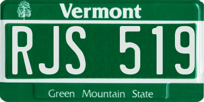 VT license plate RJS519