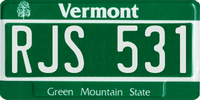 VT license plate RJS531