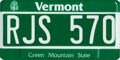 VT license plate RJS570