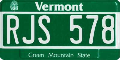 VT license plate RJS578