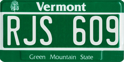 VT license plate RJS609