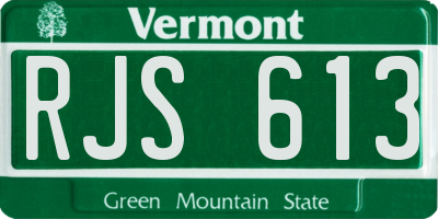 VT license plate RJS613