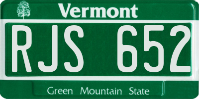 VT license plate RJS652