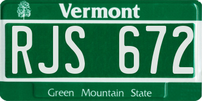 VT license plate RJS672