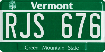 VT license plate RJS676