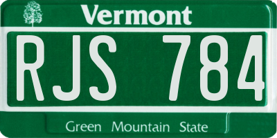 VT license plate RJS784