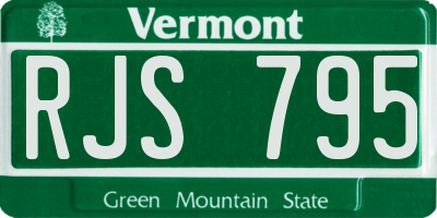 VT license plate RJS795