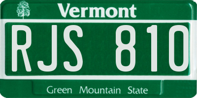VT license plate RJS810