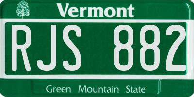 VT license plate RJS882