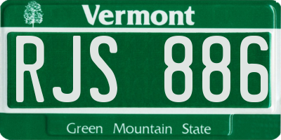 VT license plate RJS886