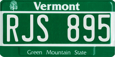 VT license plate RJS895