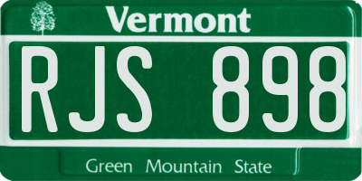 VT license plate RJS898