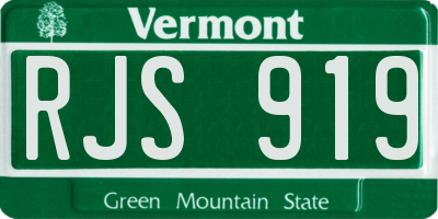 VT license plate RJS919