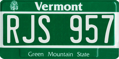 VT license plate RJS957