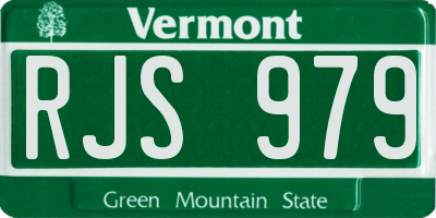 VT license plate RJS979