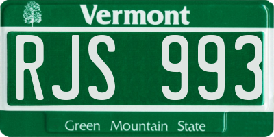 VT license plate RJS993