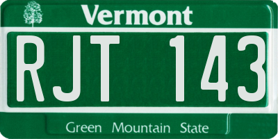 VT license plate RJT143
