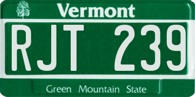 VT license plate RJT239