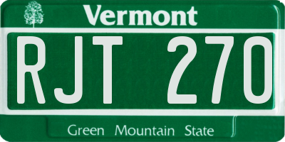 VT license plate RJT270