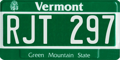 VT license plate RJT297