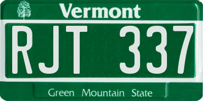 VT license plate RJT337