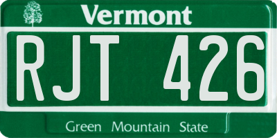 VT license plate RJT426