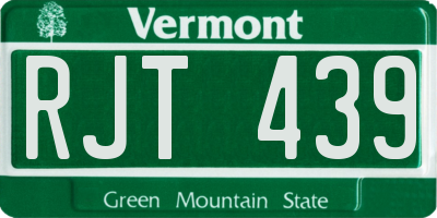 VT license plate RJT439