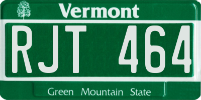 VT license plate RJT464
