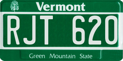 VT license plate RJT620