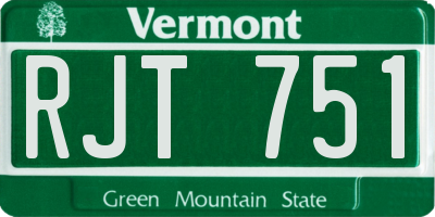 VT license plate RJT751