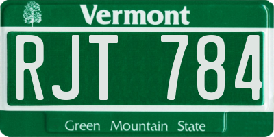 VT license plate RJT784