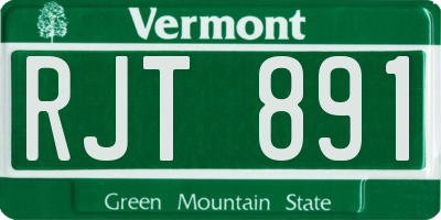 VT license plate RJT891