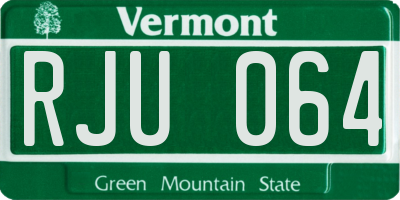 VT license plate RJU064