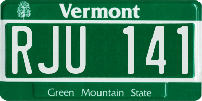 VT license plate RJU141