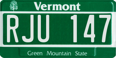 VT license plate RJU147