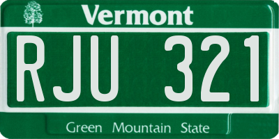 VT license plate RJU321