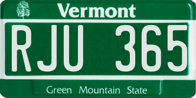 VT license plate RJU365
