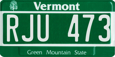 VT license plate RJU473