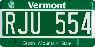 VT license plate RJU554
