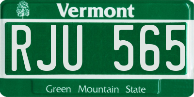 VT license plate RJU565