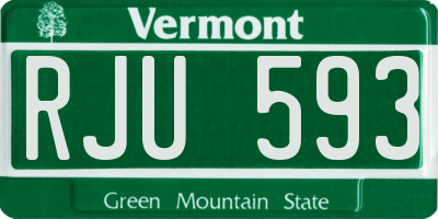 VT license plate RJU593