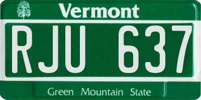 VT license plate RJU637