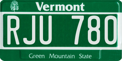 VT license plate RJU780