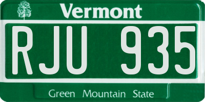 VT license plate RJU935