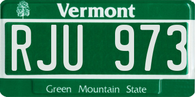 VT license plate RJU973